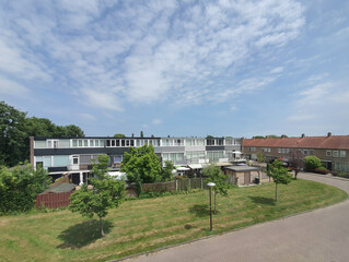 Fototapeta na wymiar city view of Oudenbosch skyline residential area
