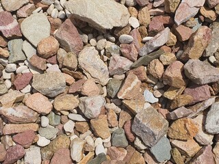 Crushed stone gravel texture and background