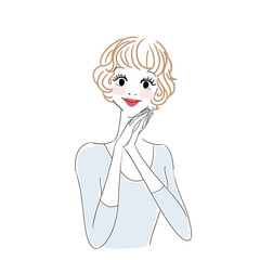 可愛い女性上半身