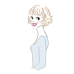 可愛い女性上半身