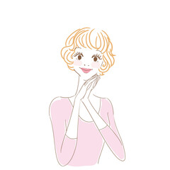 可愛い女性上半身