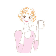 スマホを持つ可愛い女性