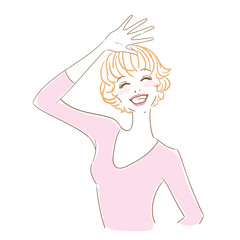 可愛い女性上半身