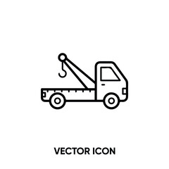Fototapeta na wymiar Truck crane vector icon. Modern, simple flat vector illustration for website or mobile app.Tow crane symbol, logo illustration. Pixel perfect vector graphics 