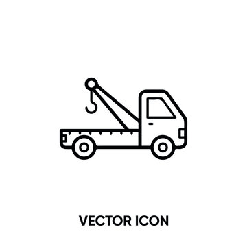 Truck crane vector icon. Modern, simple flat vector illustration for website or mobile app.Tow crane symbol, logo illustration. Pixel perfect vector graphics	