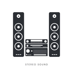 stereo sound system, on white background, vector audio, Art & Illustration