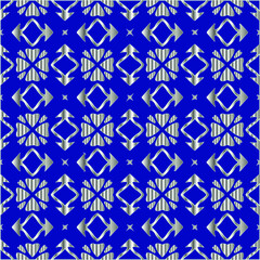 metal pattern on a blue background. 