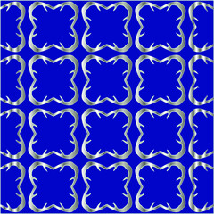 metal pattern on a blue background. 
