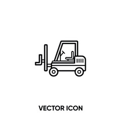 Naklejka premium Forklift vector icon. Modern, simple flat vector illustration for website or mobile app.Forklift symbol, logo illustration. Pixel perfect vector graphics 