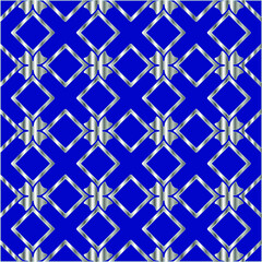 metal pattern on a blue background. 
