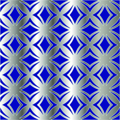  metal pattern on a blue background. 