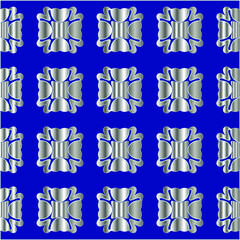  metal pattern on a blue background. 