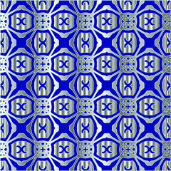  metal pattern on a blue background. 