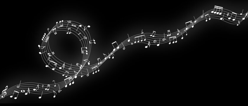 black musical background illustration 
