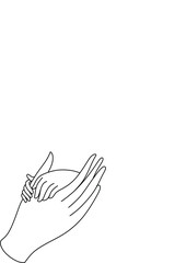 Female hands line art