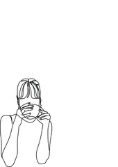 Logo female hand line art