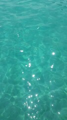crystal clear transparent seawater turquoise tropical water in sunny day