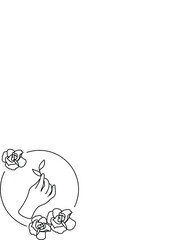 Logo female hand line art