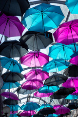 Fototapeta na wymiar detail of many parasol
