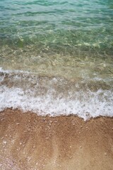 crystal clear transparent seawater turquoise tropical water in sunny day