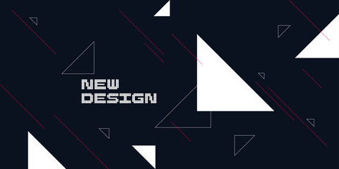 Abstract background in a modern trendy style. Poster with simple flat different geometric shapes.