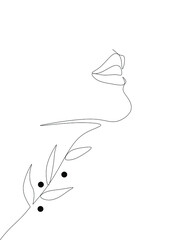 Abstract faces one line couple vector minimalist. 