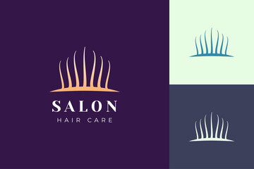 Salon logo template with simple and luxury hair shape