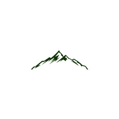 Vector Design Logo Landscape Of Simple Modern Peaks, Silhouette of Mount Everest Peak