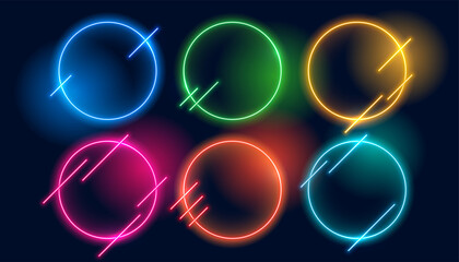 circle neon frames in many colors