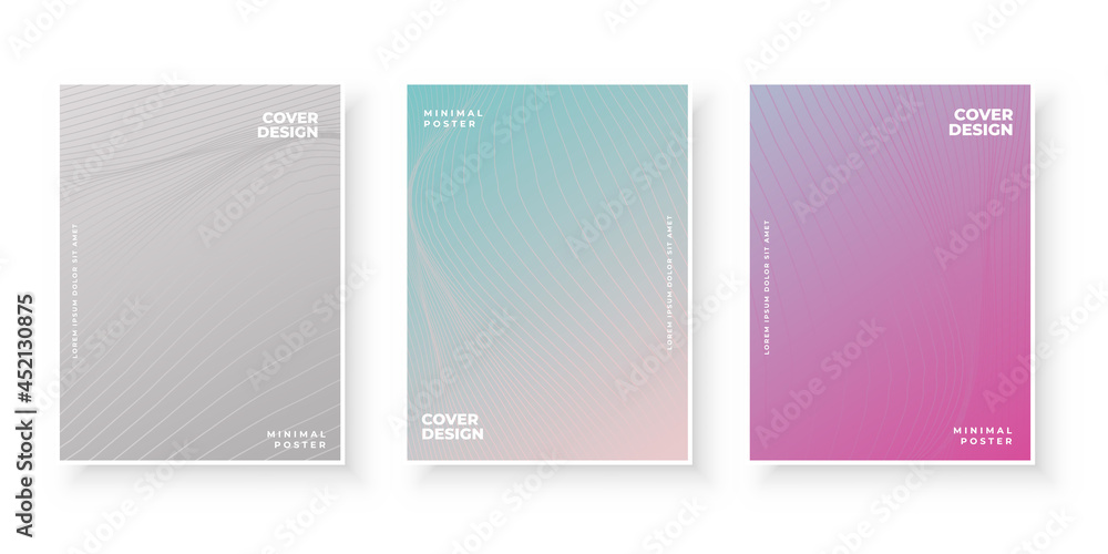 Canvas Prints colorful gradient covers with abstract line design set