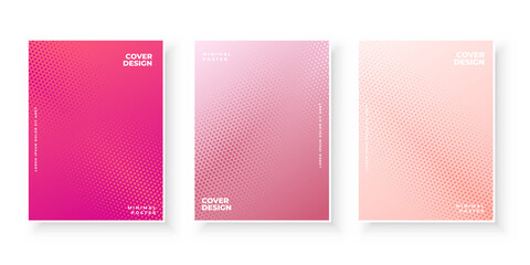 Fototapeta premium Colorful gradient covers with abstract texture pattern design set