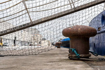 Gangway and Boulder in Port