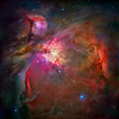Fototapeta na wymiar Colorful Nebula with various stars
