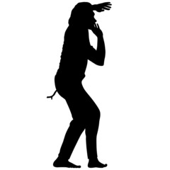 Silhouette of a Martial Arts on a white background