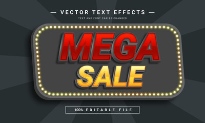 Mega sale text effect - 100% editable eps file