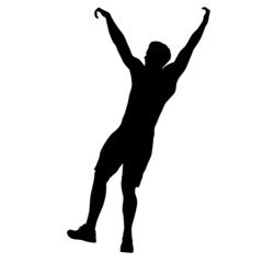 Silhouette of a pull up workout steps on a white background