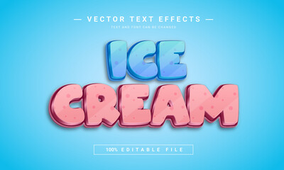 Fototapeta premium ice cream text effect - 100% editable eps file