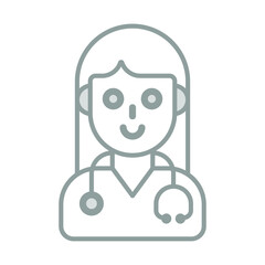 Lady Doctor Healthcare Medical, vector graphic Illustration Icon.