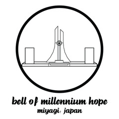 Circle icon line Bell of Millennium hope. Vector illustration