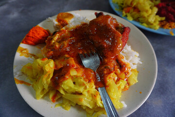 Famous Malaysia cuisine called Nasi Vanggey