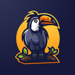Taucan mascot logo design vector with modern illustration concept style for badge, emblem and t shirt printing. Bird illustration logo for community, team, sport and gaming