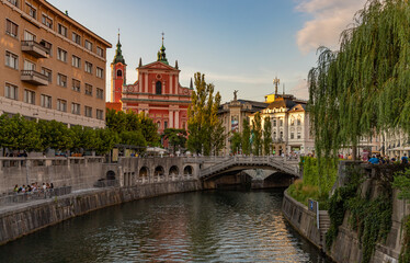 Ljubljana - Prešeren Square Sunset