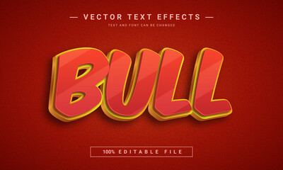 Bull text effect - 100% editable eps file