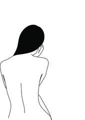Woman face in single line art style. Continuous one line portrait. Continuous line art Woman face. Elegant minimalistic portrait for prints, tattoos, posters, textiles, postcards. Vector illustration