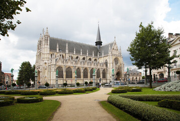 Fototapeta na wymiar Brussels, Belgium. Church of Notre Dame du Sablon, XV century