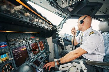 Experienced airman getting ready for the takeoff