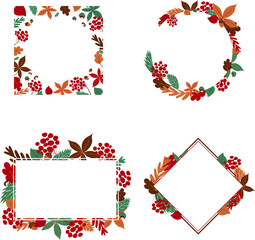 Autumn, fall banners, set of frames, collection of abstract background designs for story, fall sale, social media promotional content. 