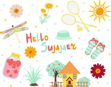 set of pictures hello summe