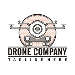 Obraz premium drone logo vector illustration - future technology - artificial Intelligence - for your business mascot brand