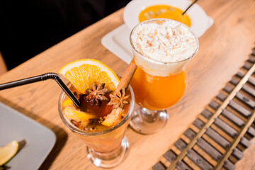 Cocktail, delicious yellow soft drink